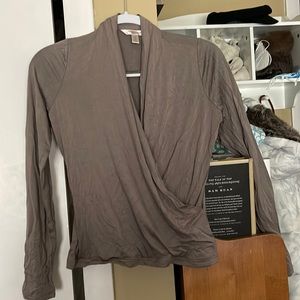 Grey wrap style top